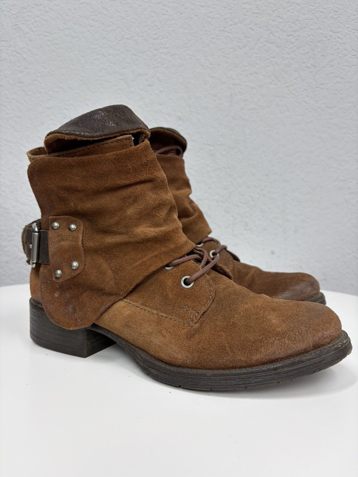 If Six Was Nine Vintage Italian AS 98 Rick Owens Style Leather Biker Boots Size US 6.5 / EU 39-40 - 3 Thumbnail