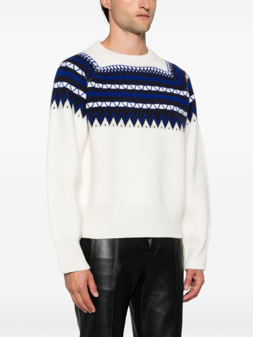 Wales Bonner o1mle0825 Unisex Mist Fair Isle Jumper in Multicolor Size US XL / EU 56 / 4 - 5 Thumbnail