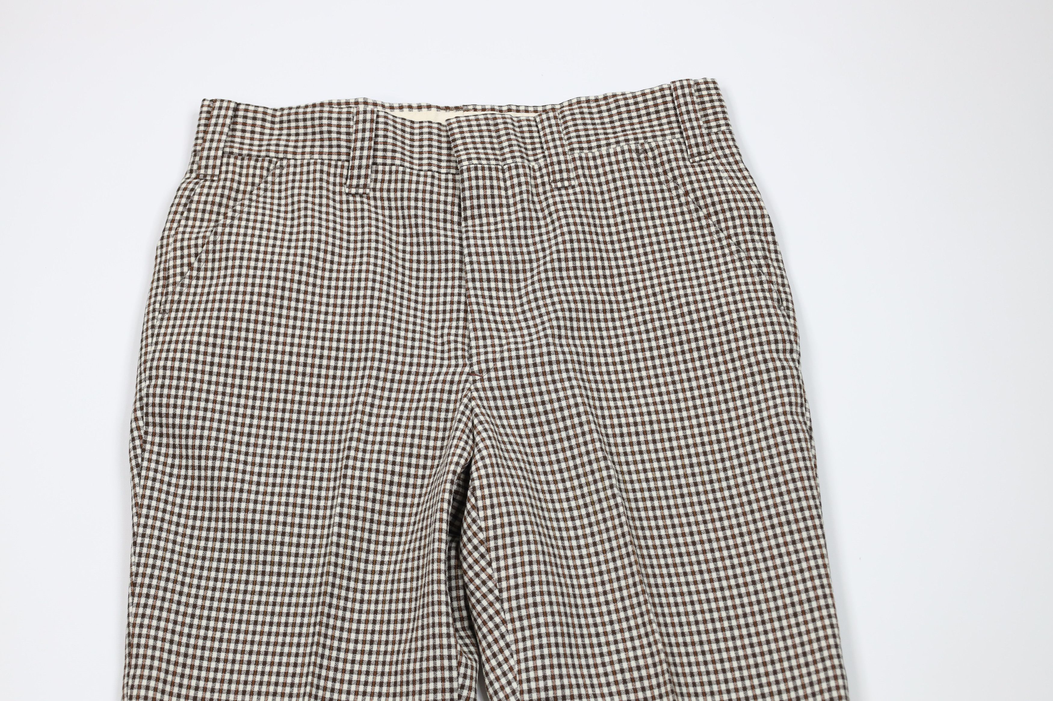 Vintage Vintage 70s Streetwear Flared Wide Leg Chino Pants Plaid USA Size US 32 / EU 48 - 2 Thumbnail