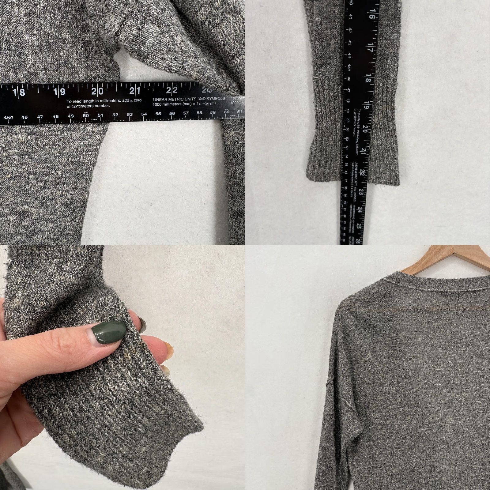 Vince Vince Womens Cardigan Sweater Longline Duster Pockets Gray Small V-Neck Linen Blend Knit Shirt/Top, 80% viscose, 20% linen, Lightweight Mens? Womens Size S / US 4 / IT 40 - 8 Thumbnail