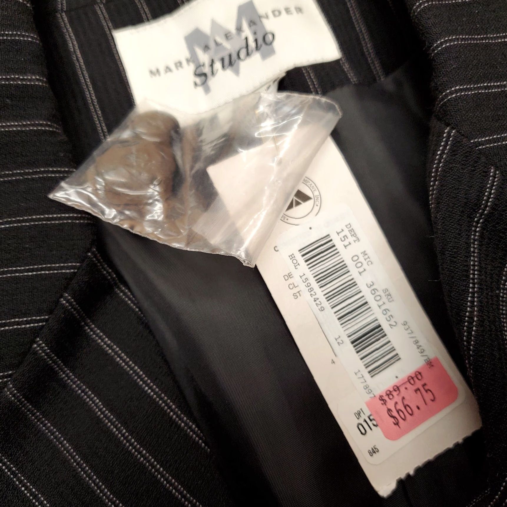 Vintage Mark Alexander Jacket Women Sz 12 Black Striped Classic Professional Wool Blazer Size XL / US 12-14 / IT 48-50 - 5 Thumbnail