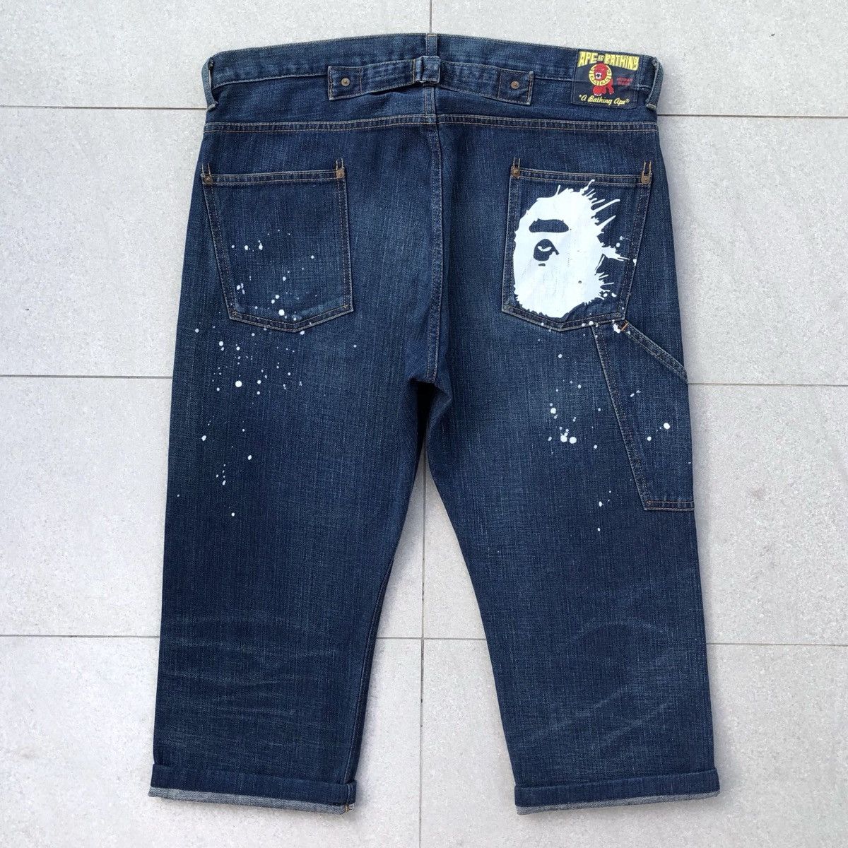 image of Bape Ape Head 3/4 Denim in Blue, Men's (Size 38)