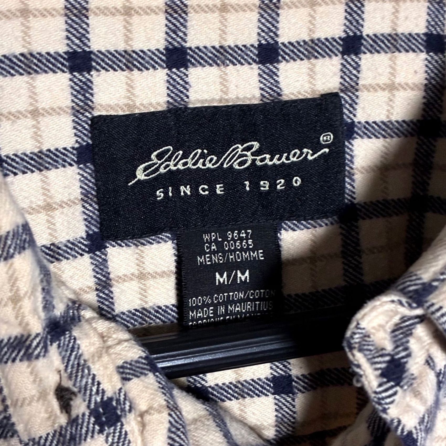 Eddie Bauer Eddie Bauer Button-Down Shirt Cotton Tattersall Check Men M Ivory Navy Tan Plaid Casual Workwear Autumn Winter Spring Outdoors Size US M / EU 48-50 / 2 - 5 Thumbnail