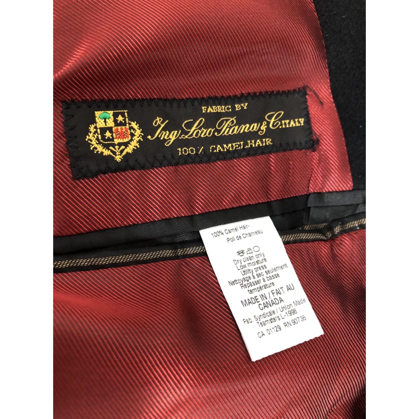 Ralph Lauren RALPH LAUREN Blazer Shirt Men 44R Camel Hair Black 100% LORO PIANA ITALY Vintage 90s Mens Blazer Size 44R - 6 Thumbnail