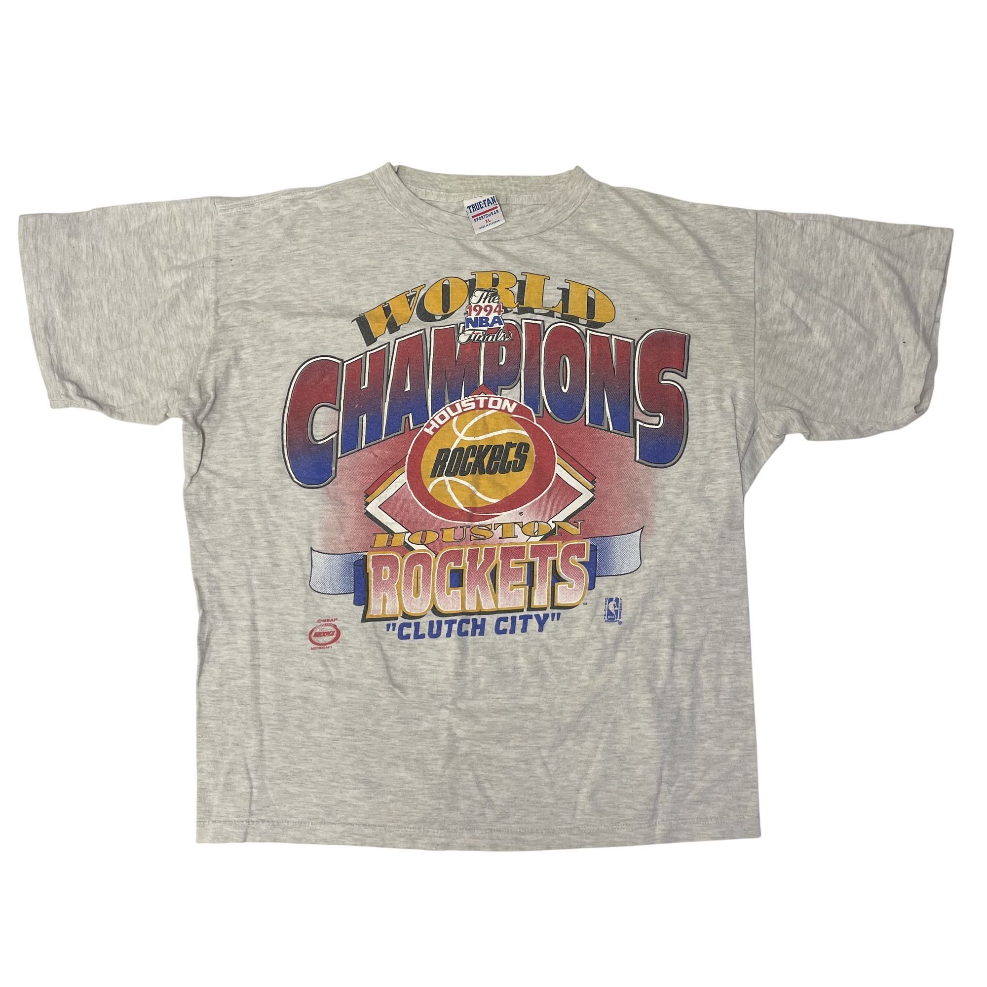Other Vtg True-Fan NBA Houston Rockets CLUTCH CITY World Champs Size US XL / EU 56 / 4 - 9 Thumbnail