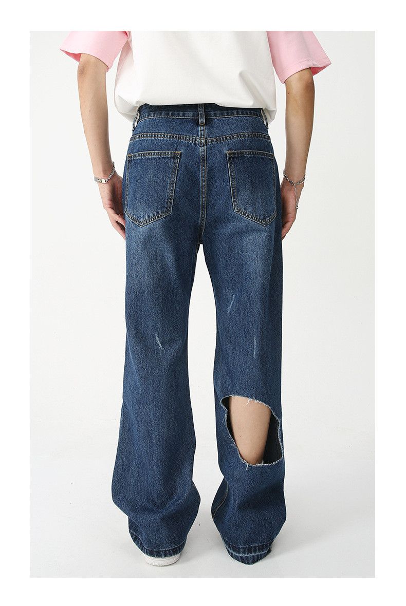 Japanese Brand × Vintage Japanese retro loose flared casual ripped jeans Size US 32 / EU 48 - 6 Thumbnail