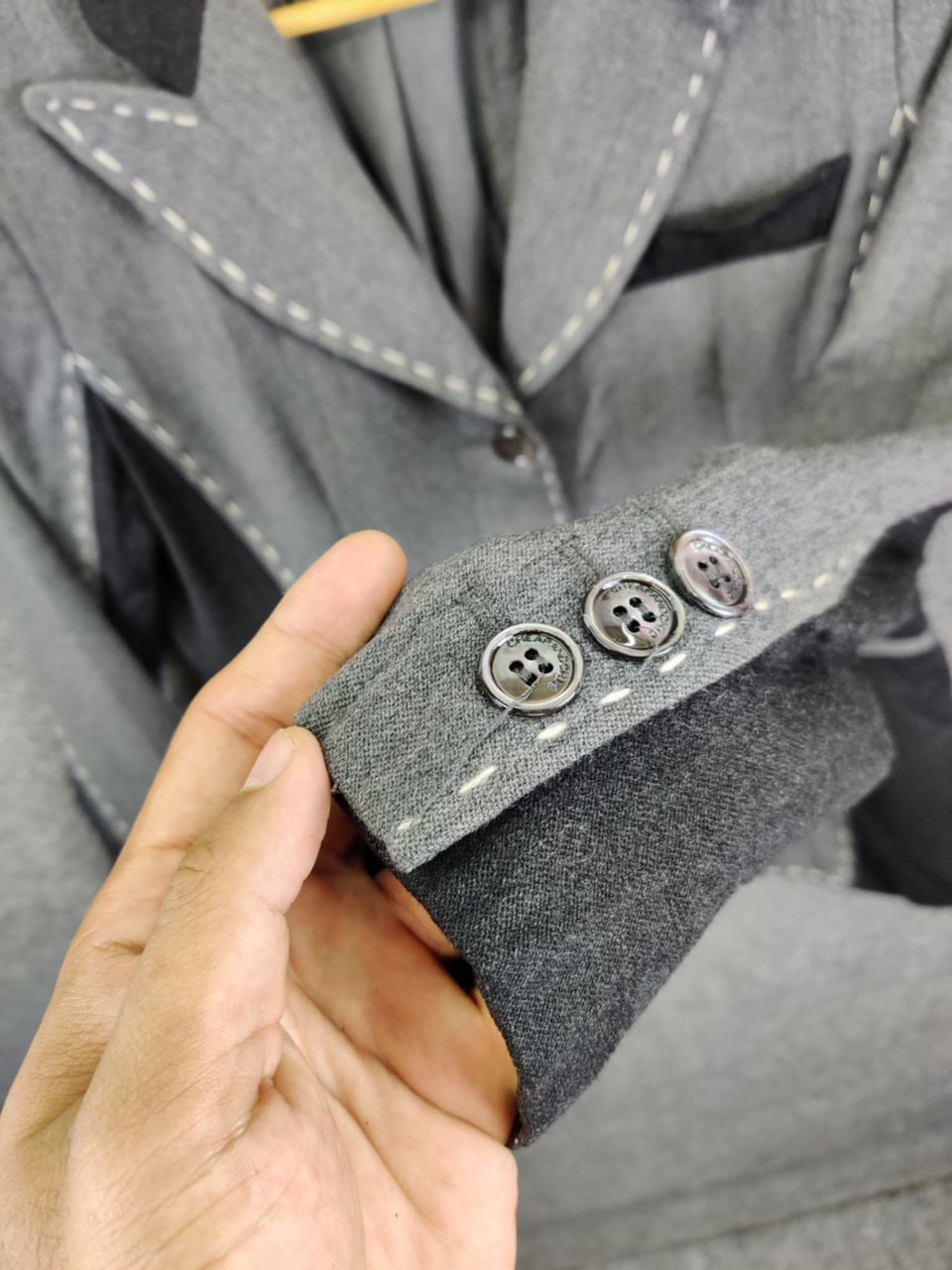 Moschino Moschino Cheapandic Wool Stitch Single Breasted Blazer Size US S / EU 44-46 / 1 - 10 Thumbnail
