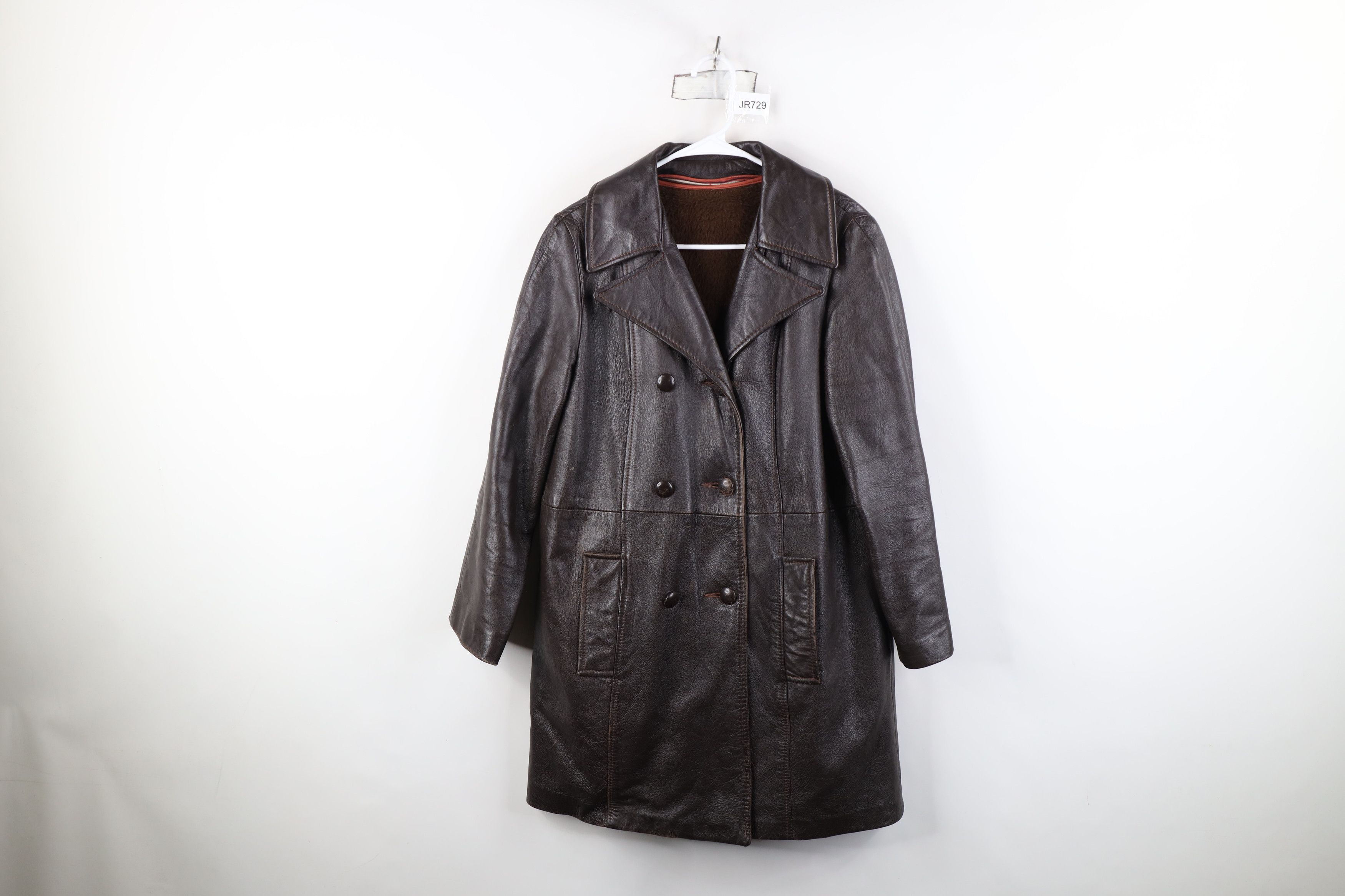 Vintage Vintage 70s Streetwear Leather Double Breasted Trench Coat Size L / US 10 / IT 46 - 1 Thumbnail