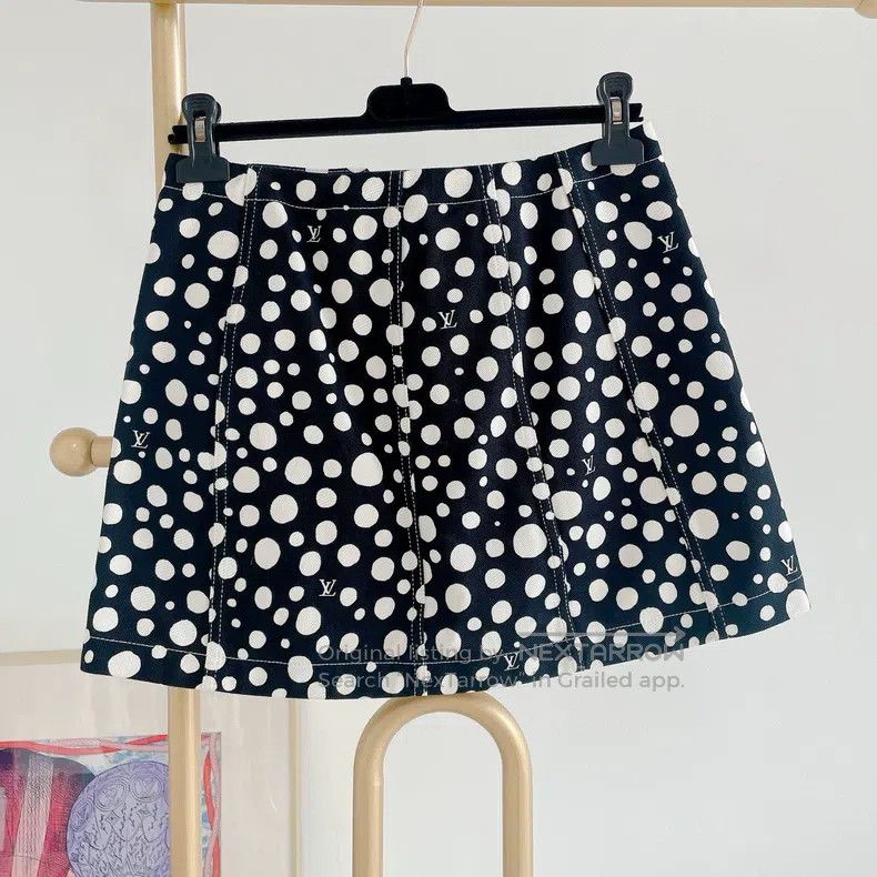 Louis Vuitton Louis Vuitton Yayoi Kusama signature polka-dot denim skirt Size 37" - 2 Thumbnail