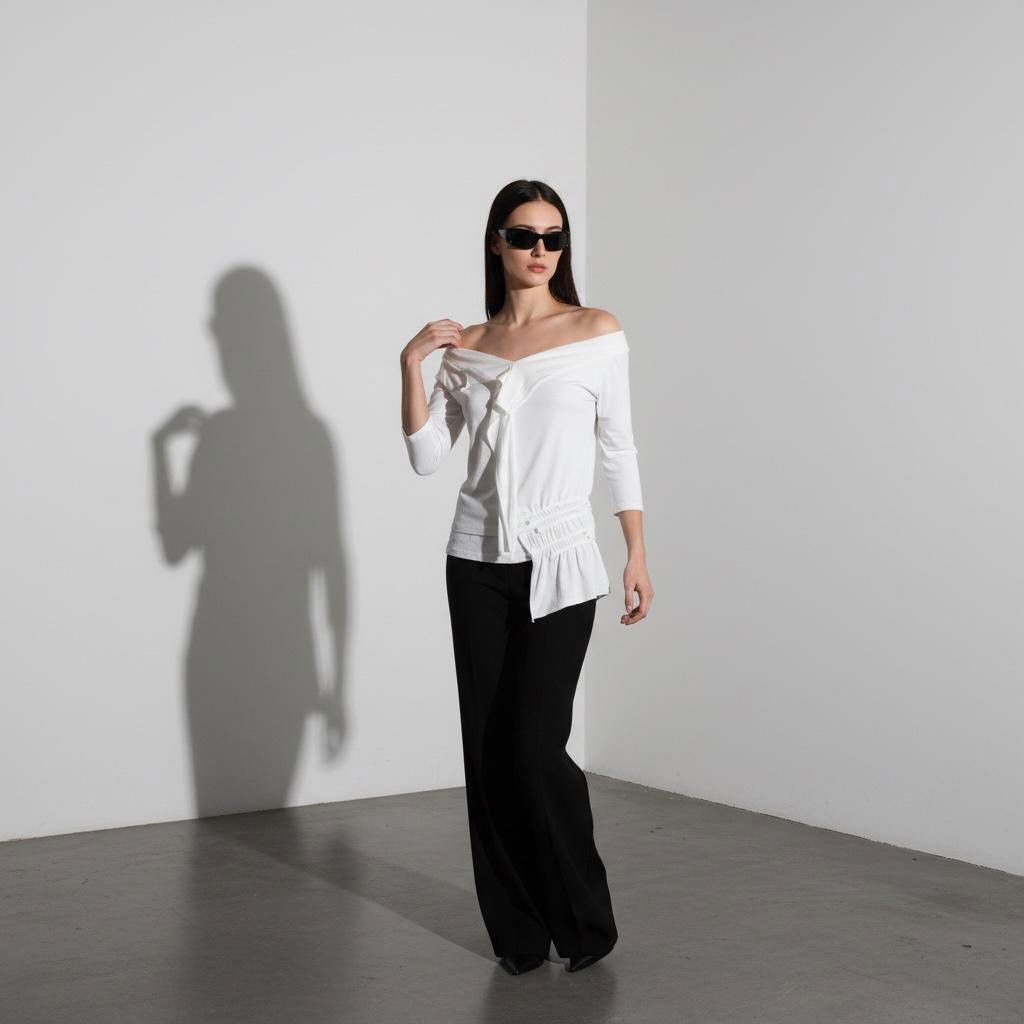 Other The Cop Copine Asymmetrical Ruched Top Size ONE SIZE - 4 Thumbnail