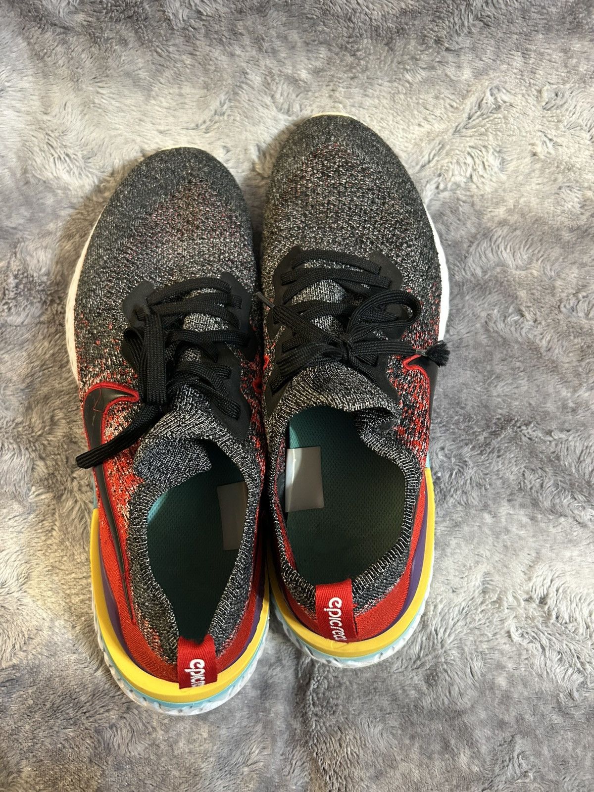 Nike Nike Epic React Flyknit 2 Black University Red Size 13 Size US 13 / EU 46 - 5 Thumbnail