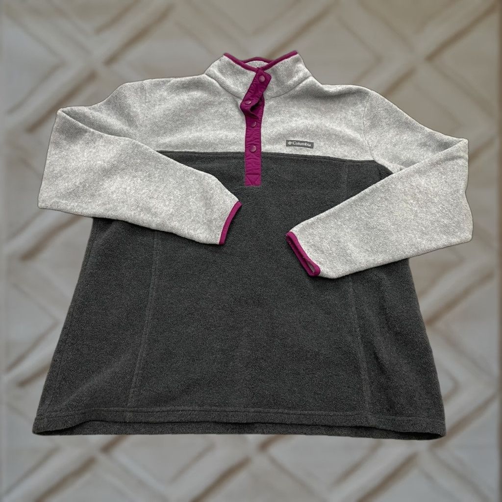 Vintage Columbia Campfire Fleece Jacket Mens XL Gray Purple 1/4 Snap Button Outdoor Hike Size US XL / EU 56 / 4 - 1 Thumbnail