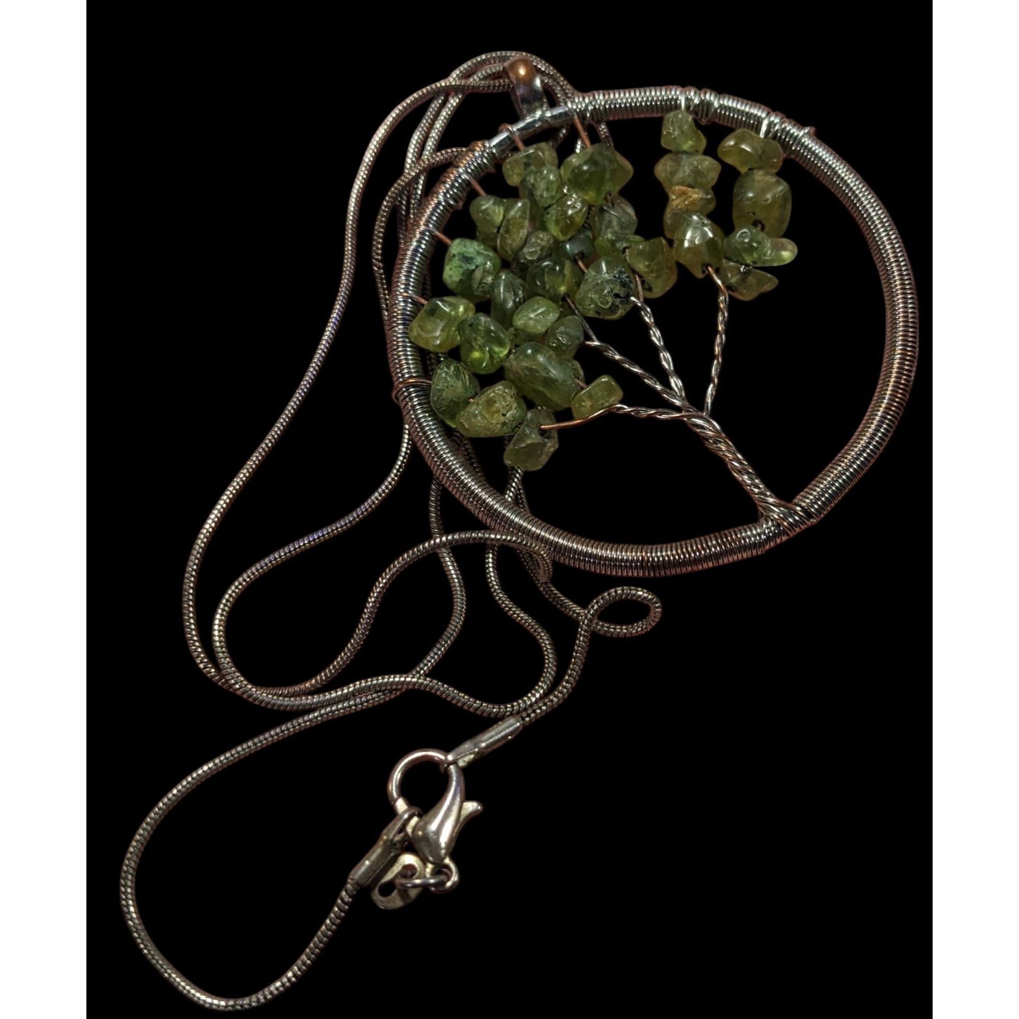 Other Mystical Silver Tone And Green Stone Tree Of Life Necklace Size ONE SIZE - 3 Thumbnail