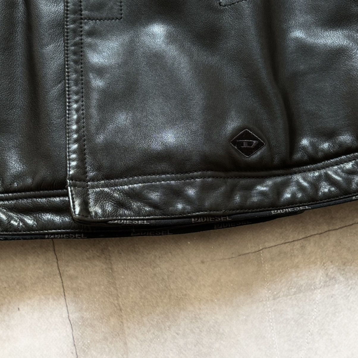 Diesel Vintage 90s Diesel Double Breasted Coat Leather Y2K Jacket Size US L / EU 52-54 / 3 - 3 Thumbnail