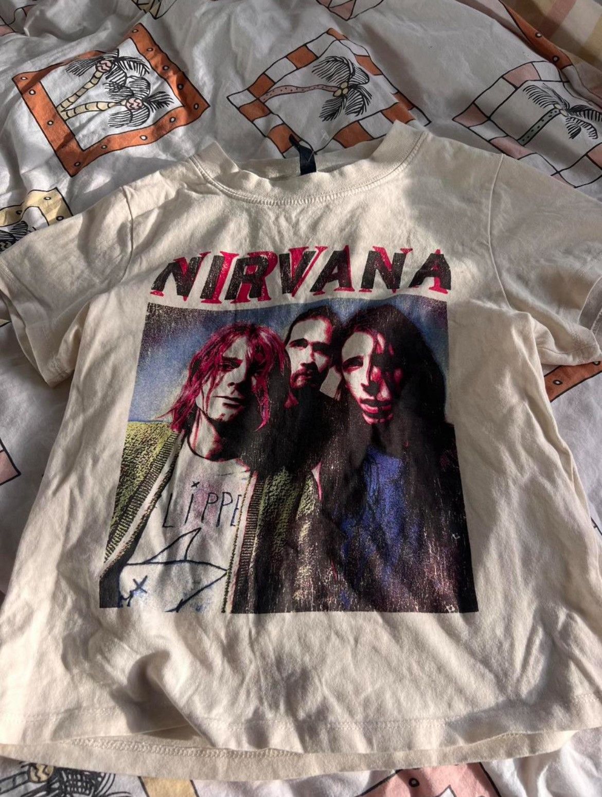 H&M Cream Nirvana baby tee Size S / US 4 / IT 40 - 3 Thumbnail