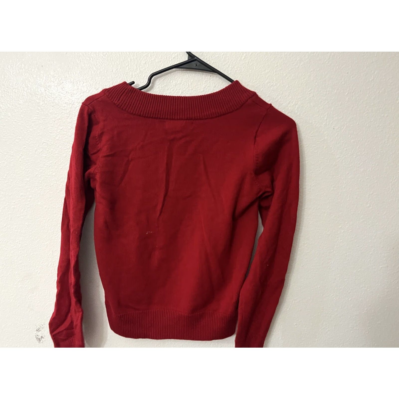 Calvin Klein Calvin Klein Sweater Womens PS Merino Wool Red Round Neck Pullover Winter Petite Size S / US 4 / IT 40 - 2 Thumbnail