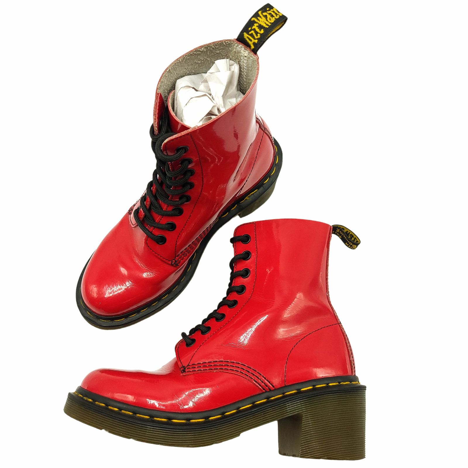 Dr. Martens Dr. Martens Boots Clemency Combat 2" Red Patent Leather