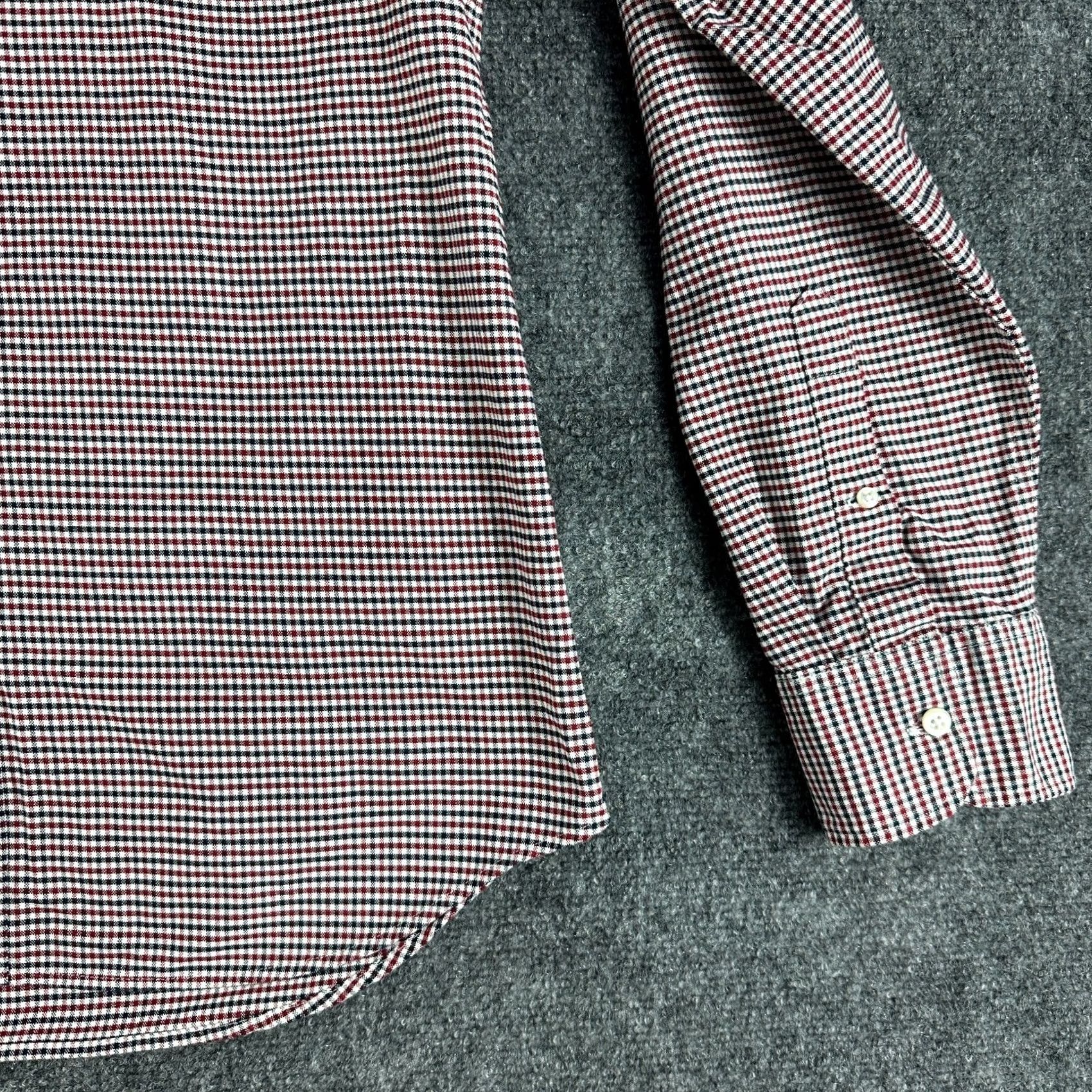 J.Crew J.CREW Shirt Mens M Slim Red White Blue Check Cotton Long Sleeve Button-Down Collar Up Dow Size US M / EU 48-50 / 2 - 3 Thumbnail