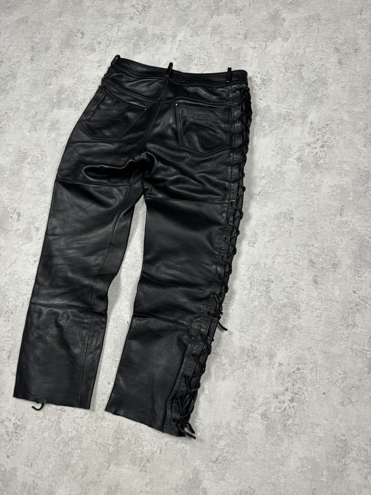 Genuine Leather Vintage Genuine Leather Motorcycle Biker Pants Stripes Siz52 Size US 35 - 11 Thumbnail