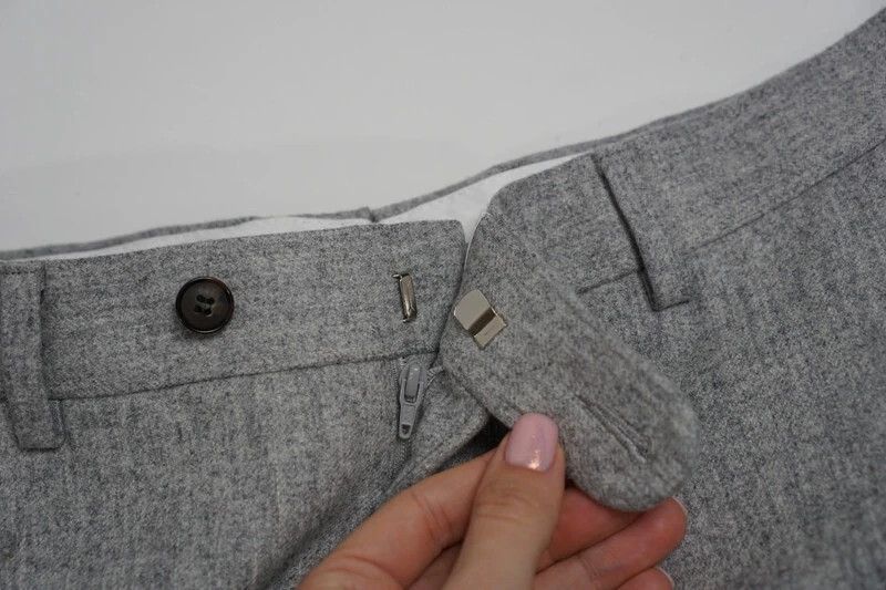 Suitsupply Men Suitsupply Soho Turn - Up Trousers Flannel Grey UK/US38 Size 38R - 3 Thumbnail
