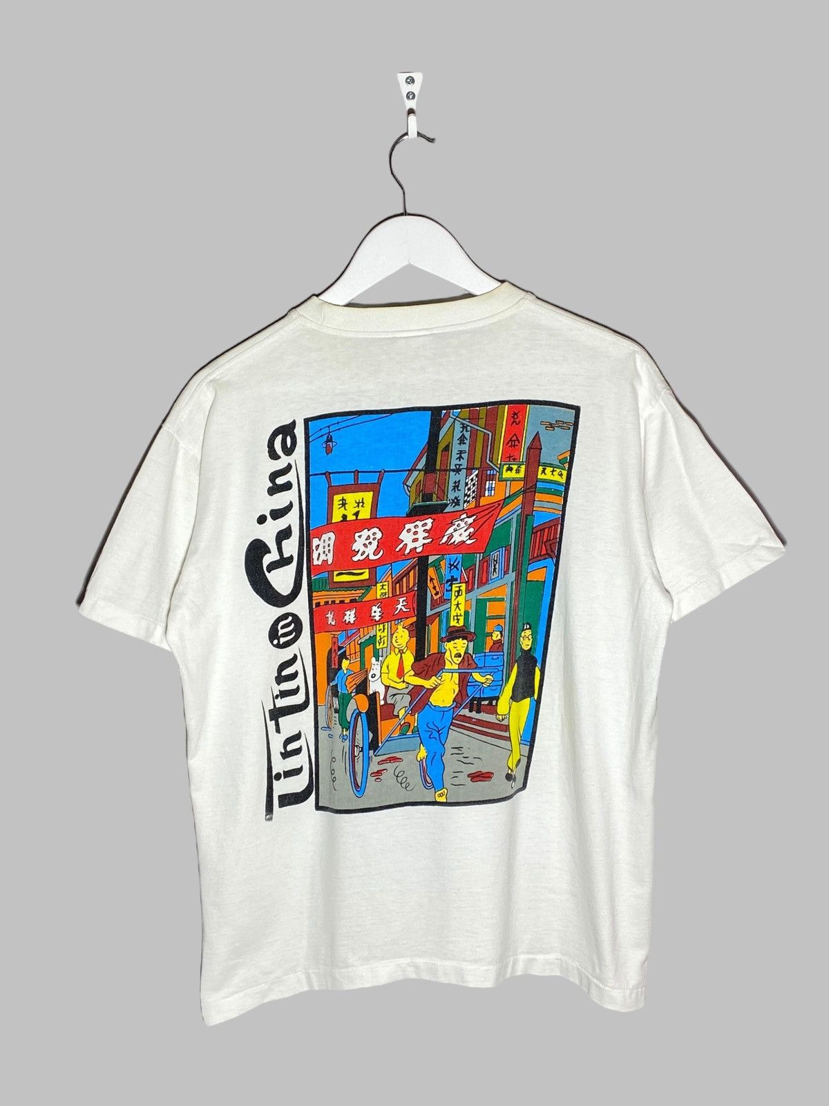 Vintage 🔥 90s TINTIN IN CHINA COMIC PANEL RARE VINTAGE SHIRT 🔥 Size US L / EU 52-54 / 3 - 1 Thumbnail