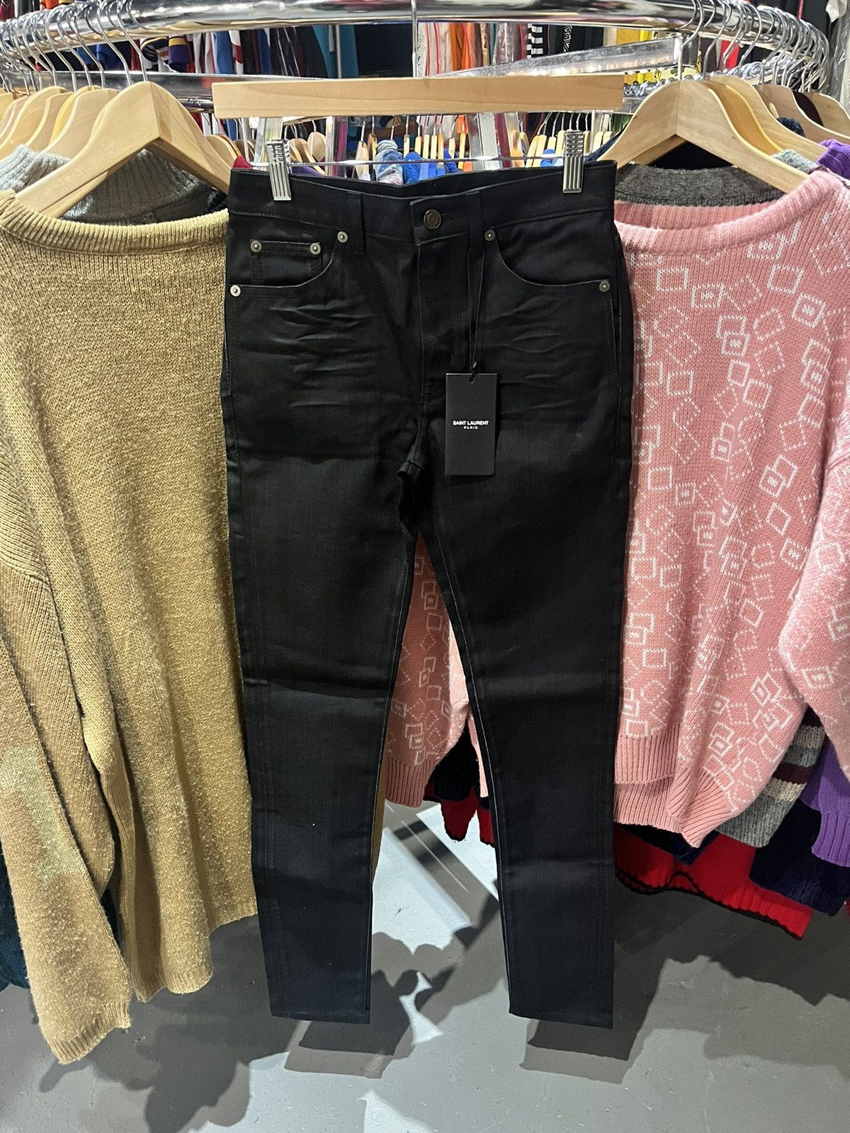 Saint Laurent Paris Saint Laurent Paris New With Tags Black Skinny Jeans Size 27 Size US 27 - 1 Thumbnail