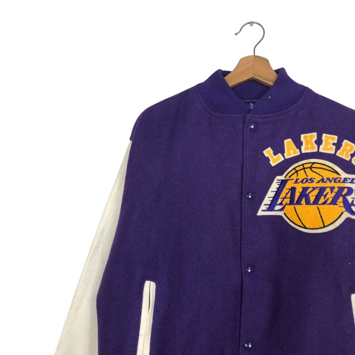 Chalk Line 🔥VINTAGE VARSITY LEATHER JACKET CHALK LINE LAKERS BIG LOGO Size US L / EU 52-54 / 3 - 9 Thumbnail