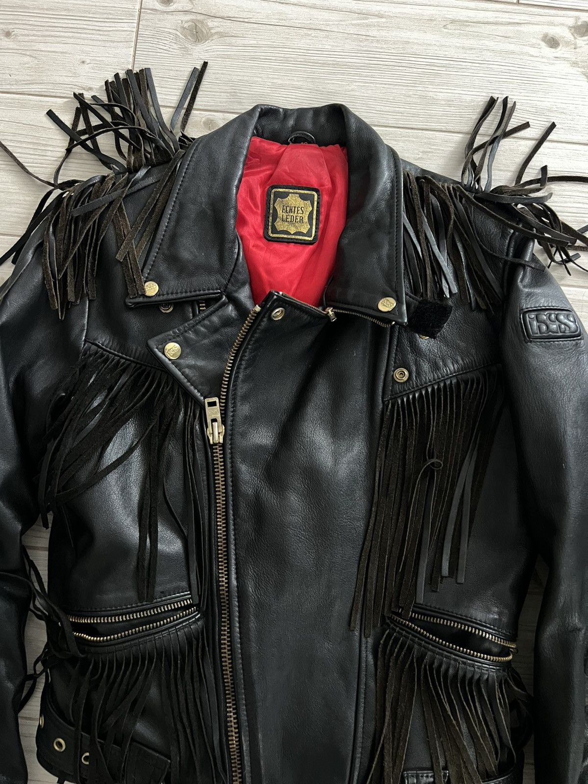 Vintage IXS Leather Fringe Motorcycle Jacket Black Vintage Biker M Size US M / EU 48-50 / 2 - 6 Thumbnail
