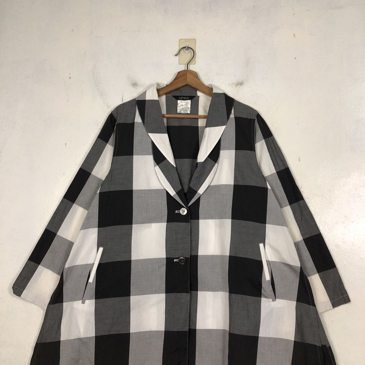 Yohji Yamamoto 📌Oversized Jacket Button Atsuro Tayama Tartan Design Size US M / EU 48-50 / 2 - 10 Thumbnail