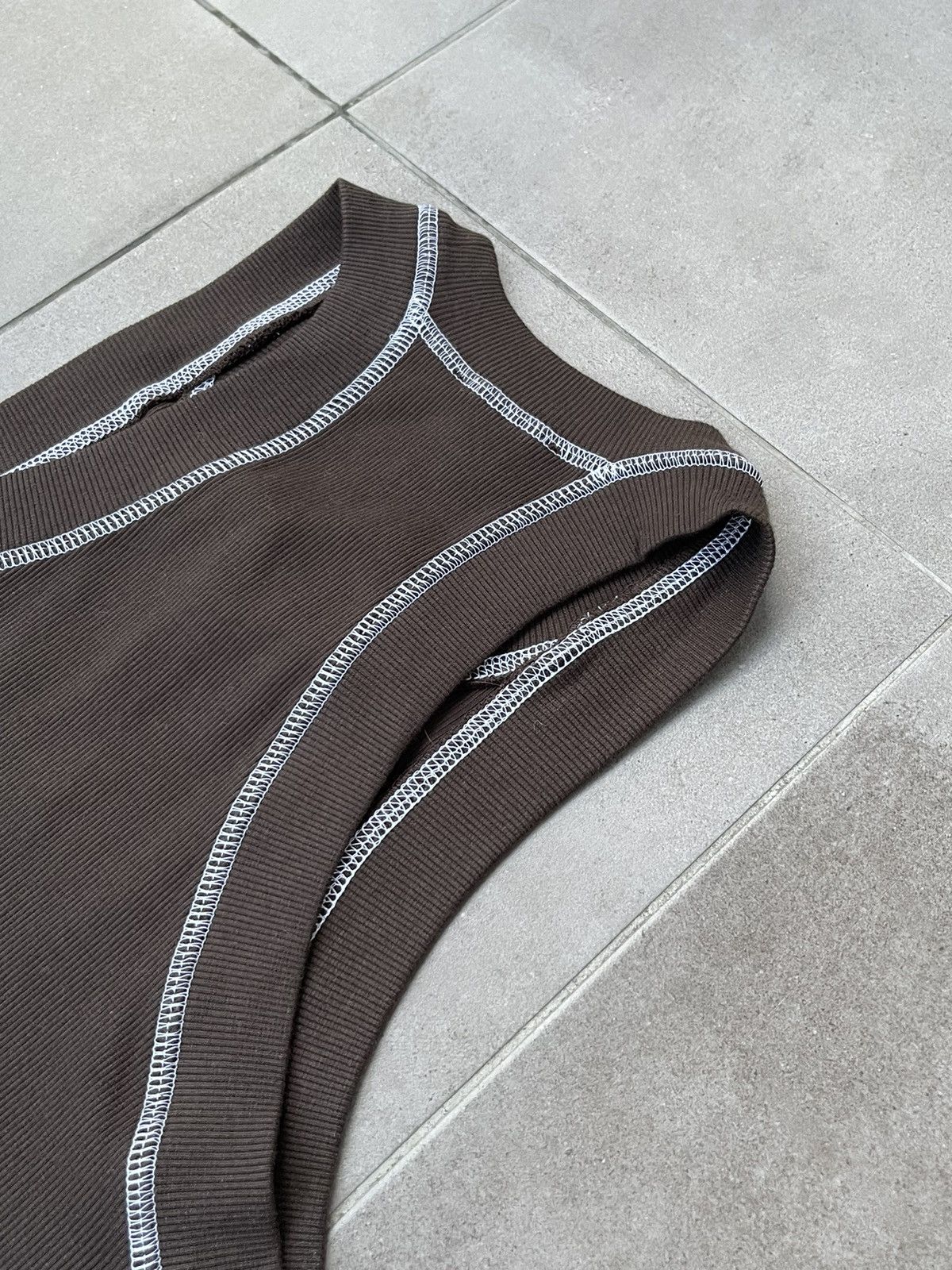 Saul Nash !DS! SS23 Saul Nash Brown Overlock Stitch Tank Top Size US S / EU 44-46 / 1 - 15 Thumbnail
