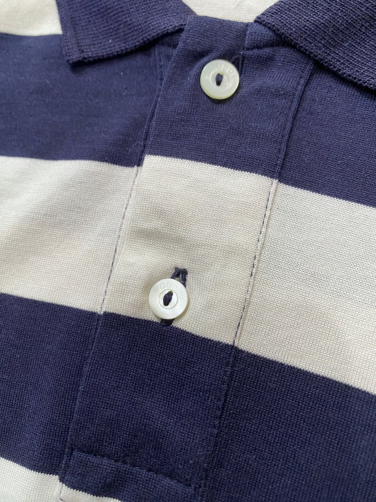 Gucci Vintage Gucci Striped Polo Shirt Size US M / EU 48-50 / 2 - 2 Thumbnail