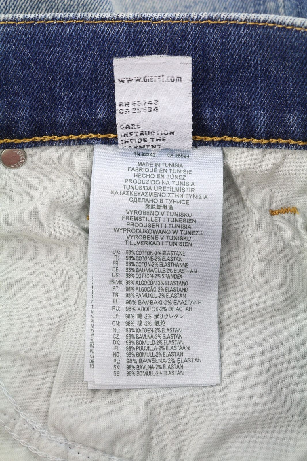 Diesel 2019 D-STRUKT 09C87 W30/L32 Blue Distress Slim 85412 Size US 30 / EU 46 - 9 Thumbnail
