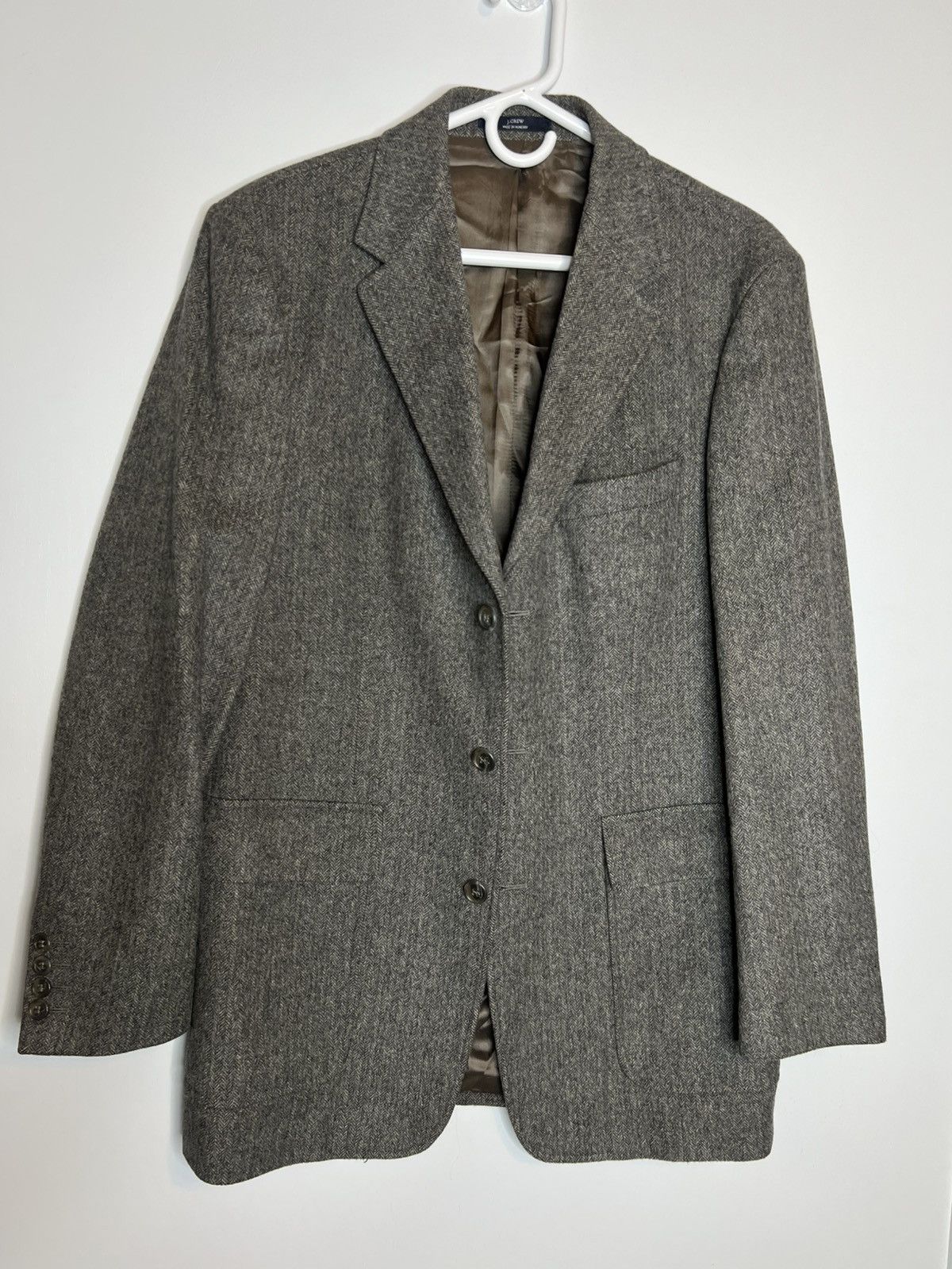 J.Crew J Crew Herringbone Patch Pocket Wool Jacket 39R Size 38R - 12 Thumbnail