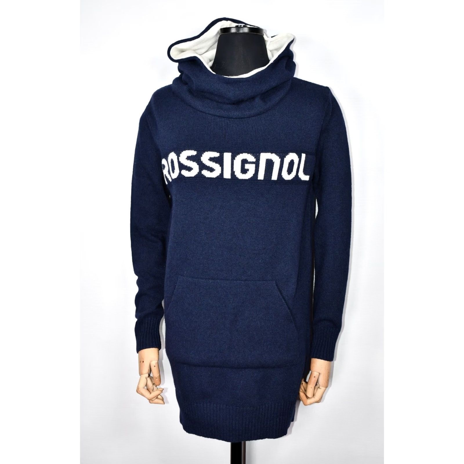 Rossignol ROSSIGNOL Hooded Wool/Cashmere Blend Knit Sweater Womens 36 Blue Pullover Casual Long Sleeve High Neck Size XS / US 0-2 / IT 36-38 - 2 Thumbnail