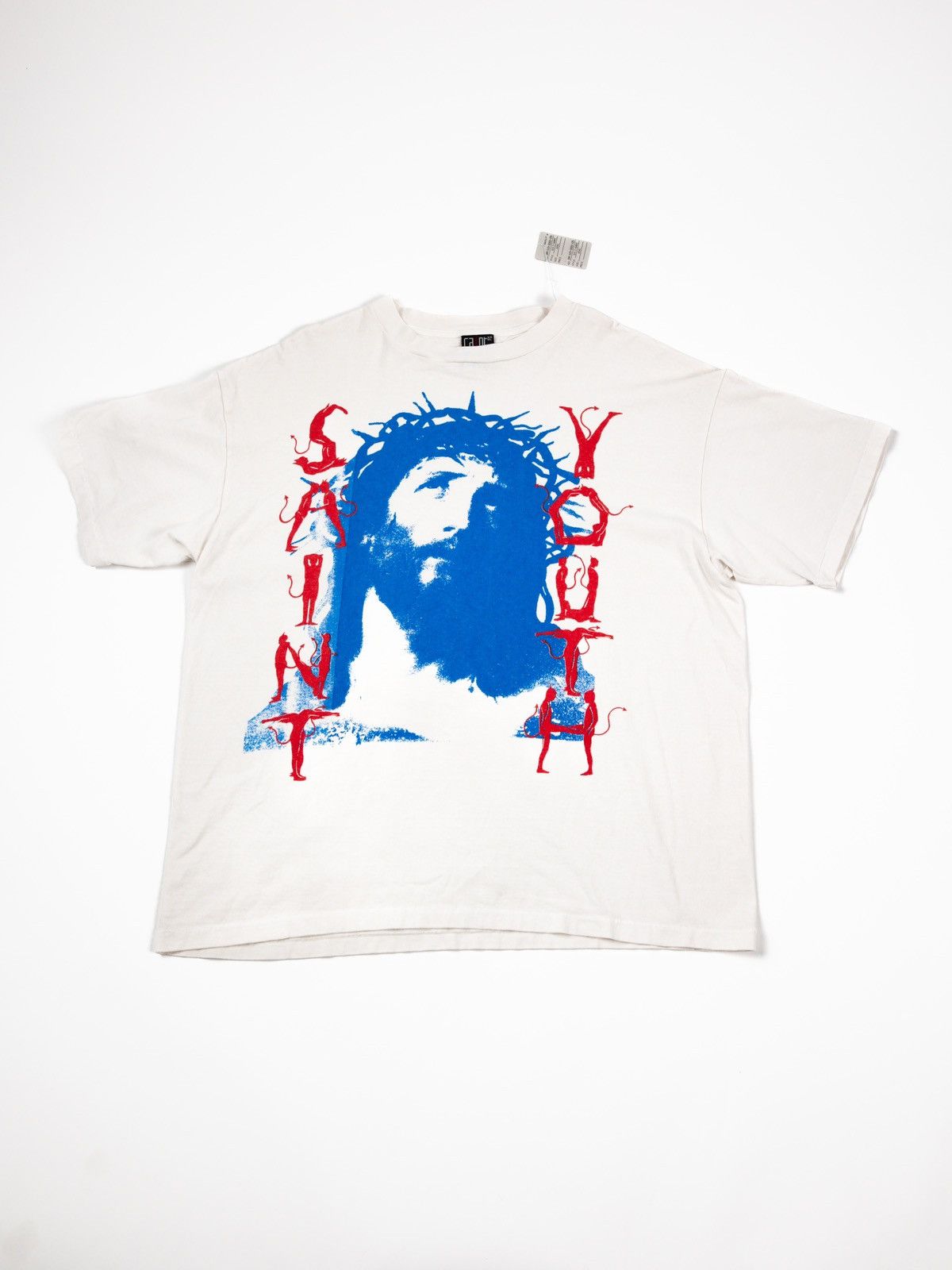 image of Saint Michael Youth Jesus Tee in Off White, Men's (Size 2XL)