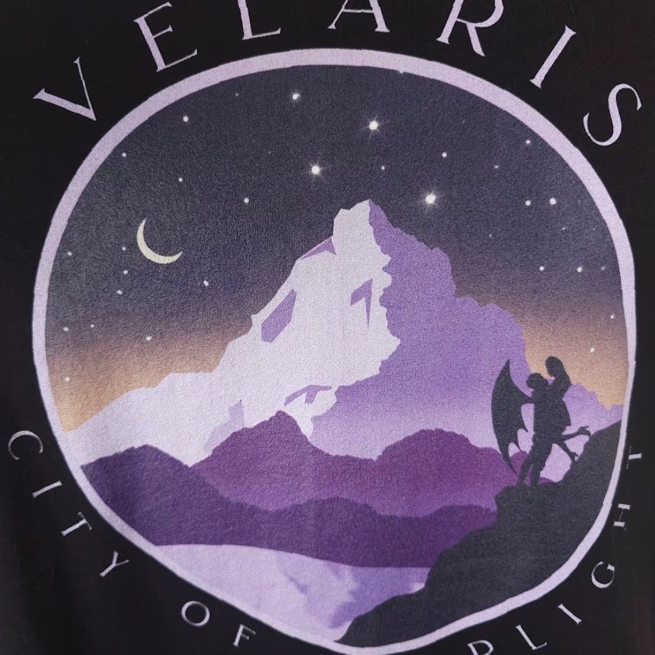Vintage Bella + Canvas Velaris T Shirt Mens M Black City Of Starlight ACOTAR Book Series Fantasy Romance Graphic Print Shirt Mens Size US M / EU 48-50 / 2 - 3 Thumbnail