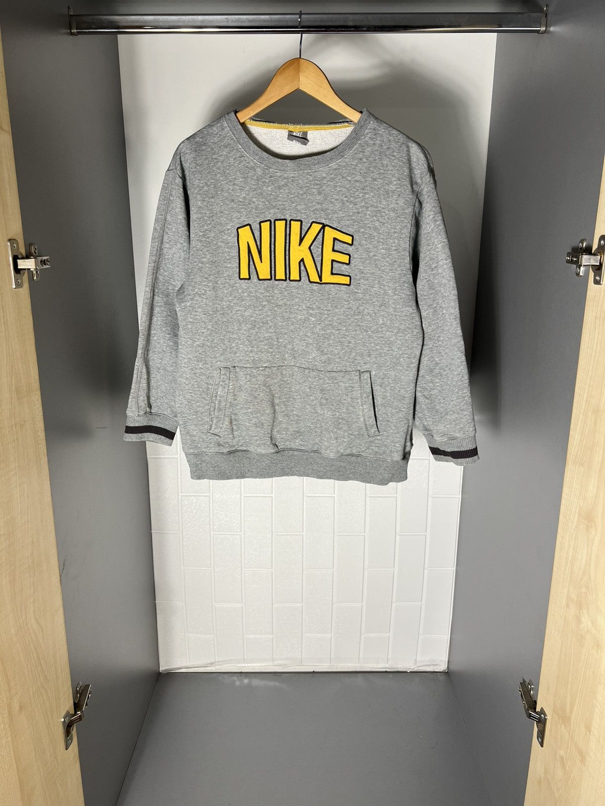 VINTAGE NIKE BIG LOGO SWEATSHIRT DRILL SWOOSH RETRO Y2K 90s