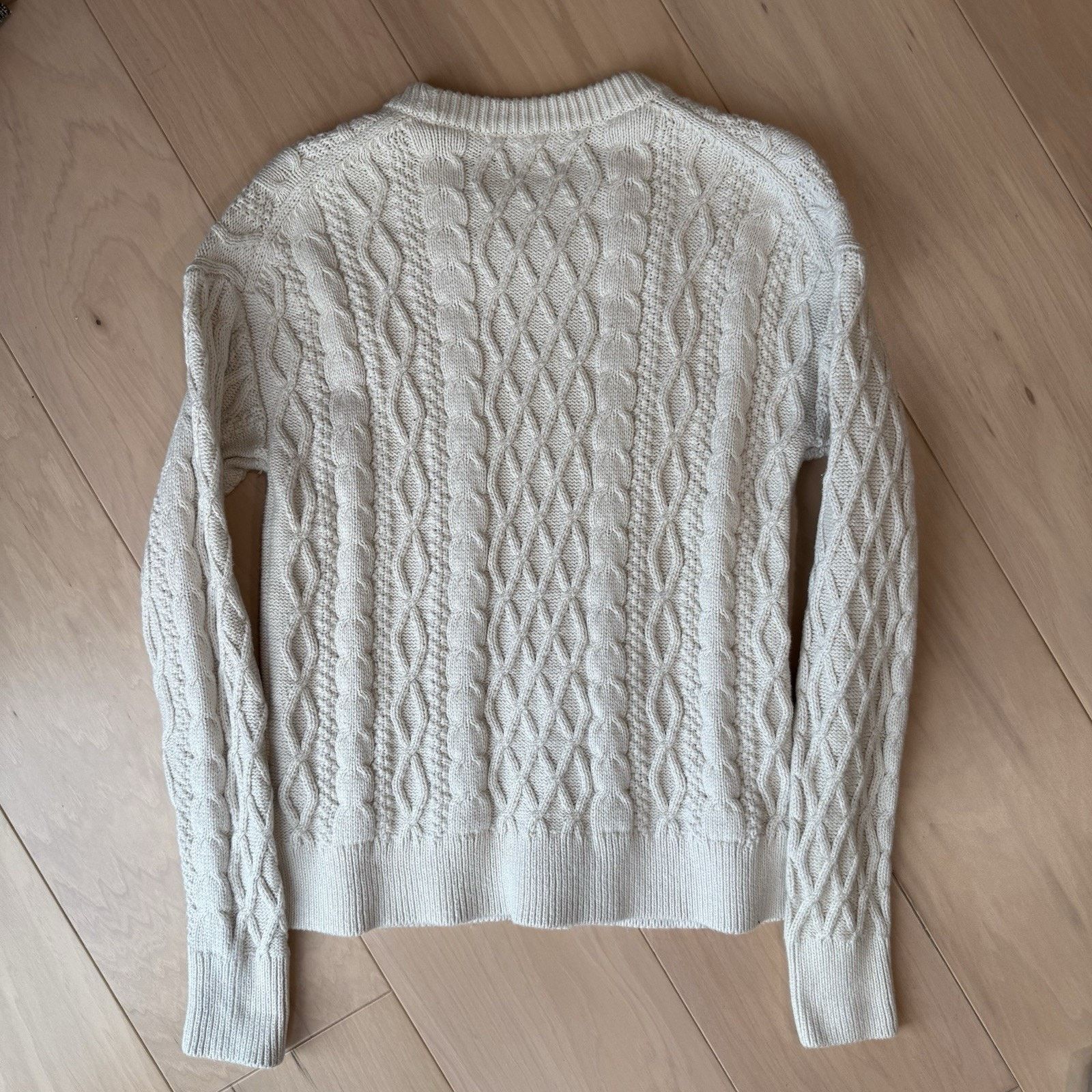 J.Crew J Crew Fisherman Sweater Women's Small Cream Cotton Cable Size S / US 4 / IT 40 - 8 Thumbnail