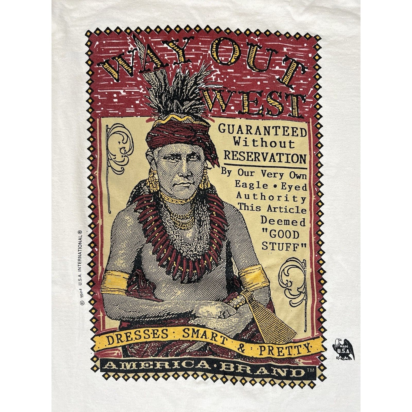 Vintage Vintage Way Out West American Brand T-Shirt WOW Native Ameri Size US XXL / EU 58 / 5 - 2 Thumbnail