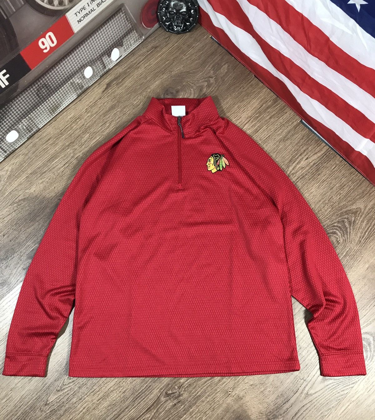 NHL × Vintage NHL Vintage Chicago 1/3 Zip Sweatshirt Size US L / EU 52-54 / 3 - 1 Thumbnail