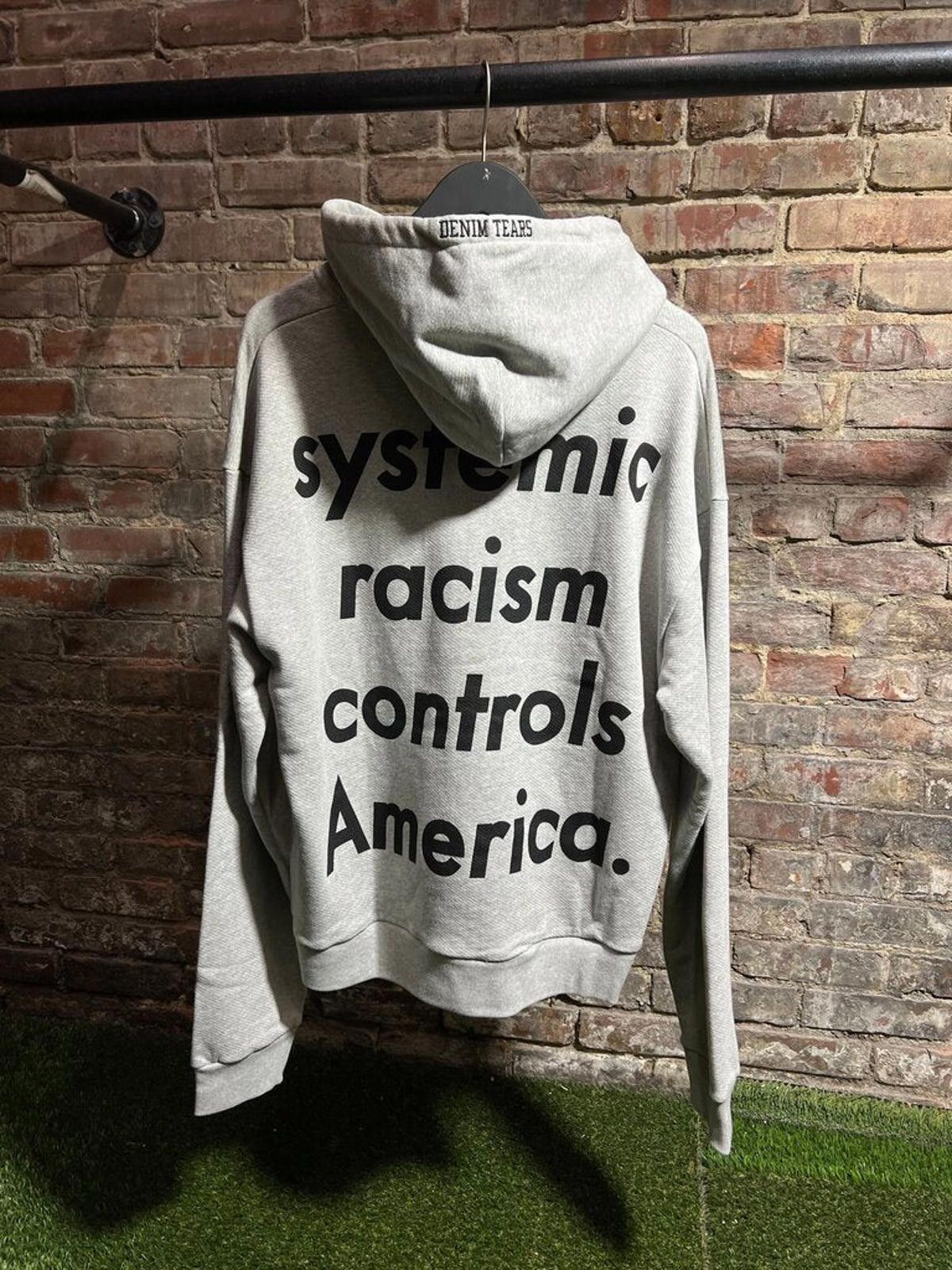DENIM TEARS Denim Tears Systemic Racism Hoodie Grey Sz. XXL Size ONE SIZE - 2 Thumbnail
