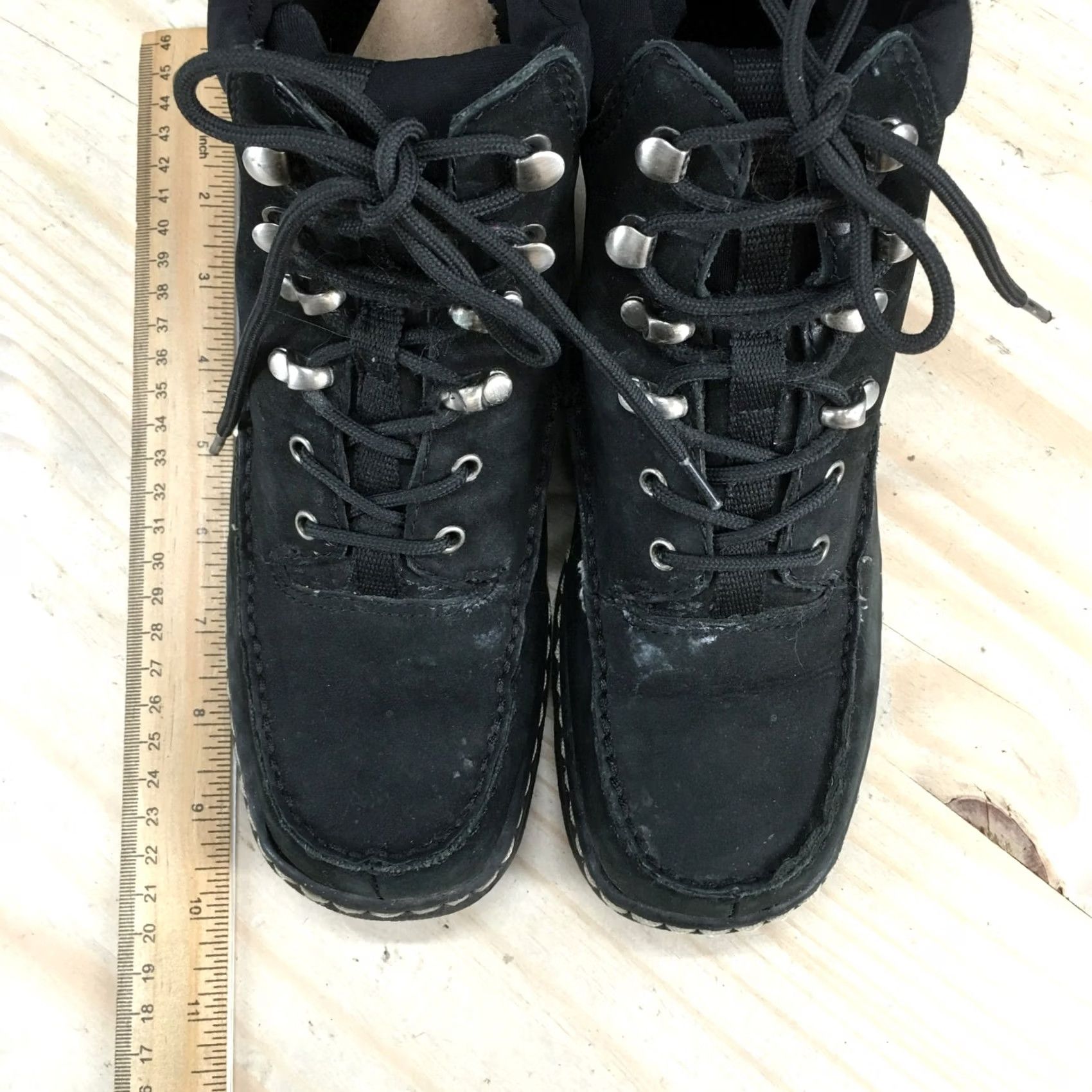 Vintage Sonoma Boots Womens 7 M Jasper Ankle Booties Black Leather Moc Toe Wedge Heels - China Size US 7 / IT 37 - 7 Thumbnail