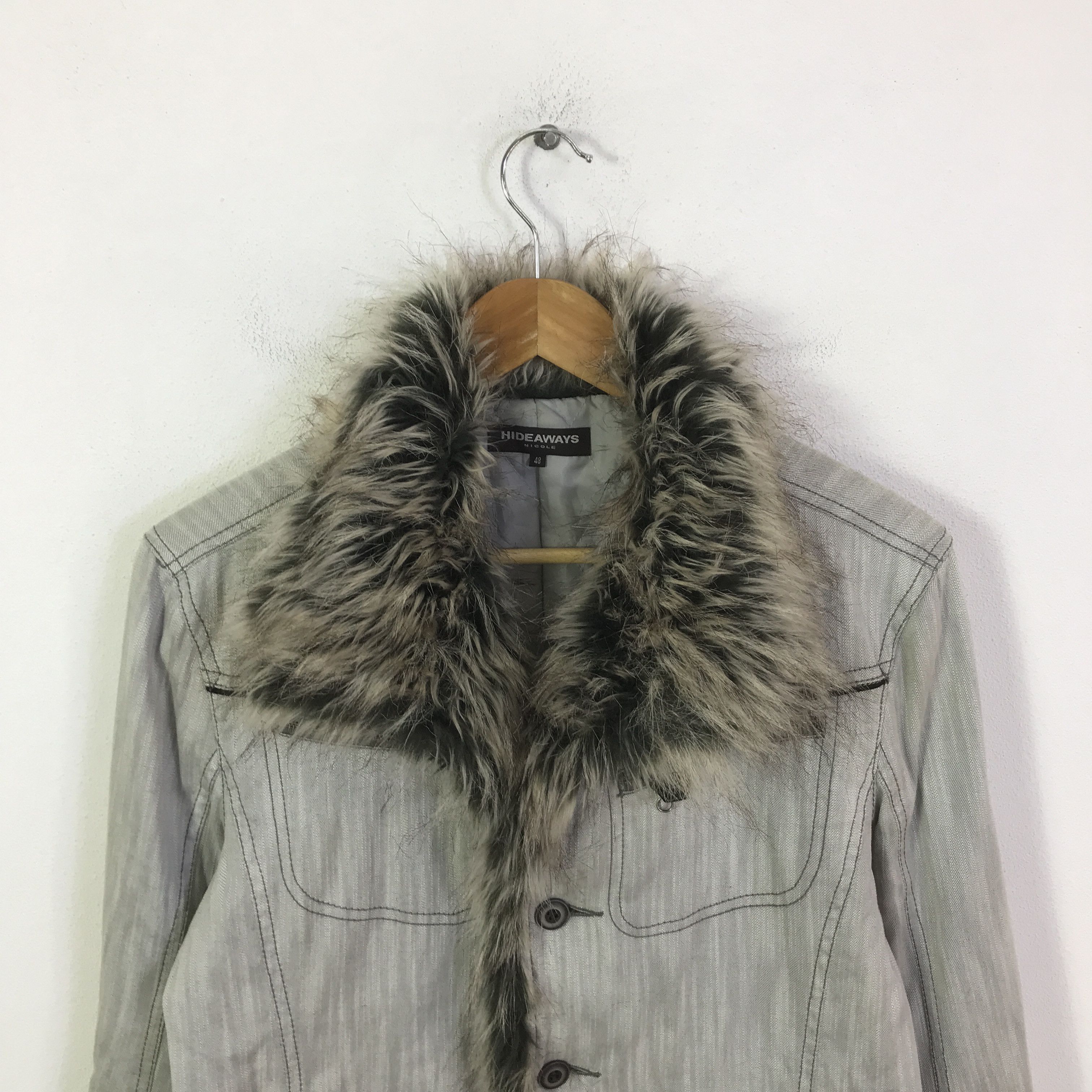 Japanese Brand hideaways Japanese Brand punk Fur Collar jacket K115B6 Size US M / EU 48-50 / 2 - 2 Thumbnail