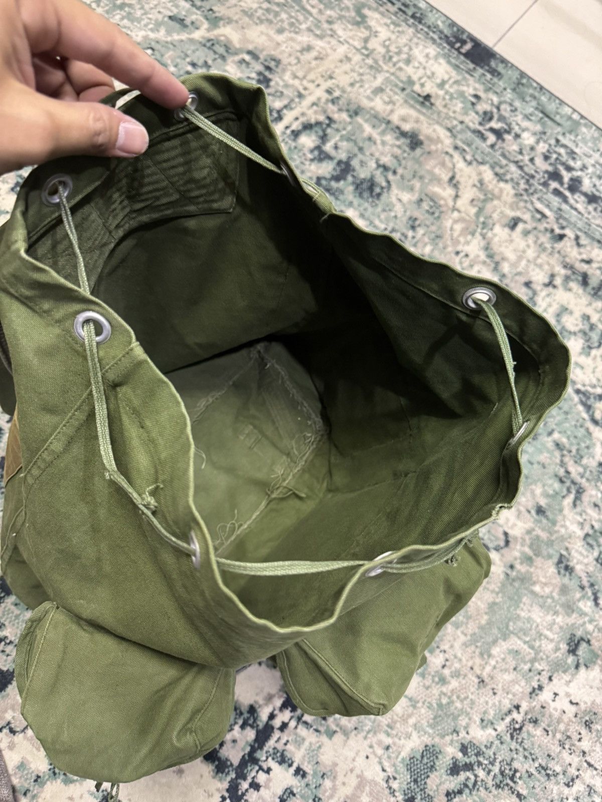 Vintage WWII WW2 US ARMY STYLE POUCH HAVERSACK BACKPACK US M14 BAG Size ONE SIZE - 7 Thumbnail