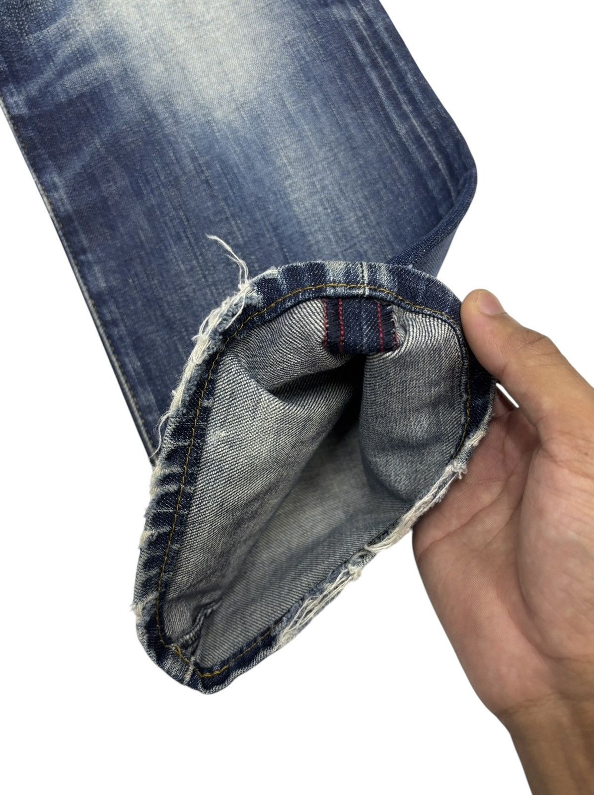 If Six Was Nine Vintage Distressed Denim Replay Selvedge Ripped Jeans Size US 35 - 3 Thumbnail