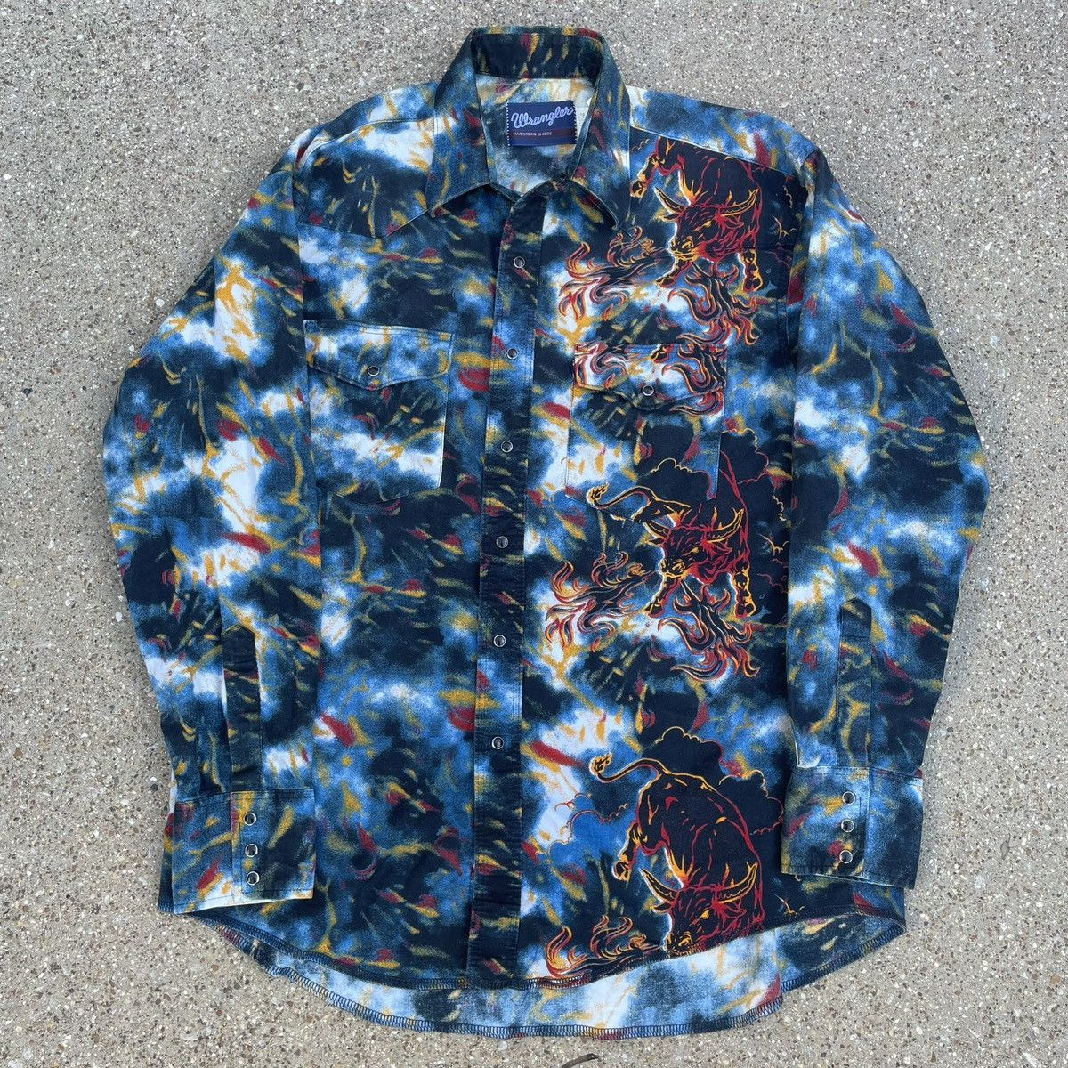 Vintage Vintage Wrangler Western Pearl Snap Bull Button Up Shirt L Size US L / EU 52-54 / 3 - 2 Thumbnail