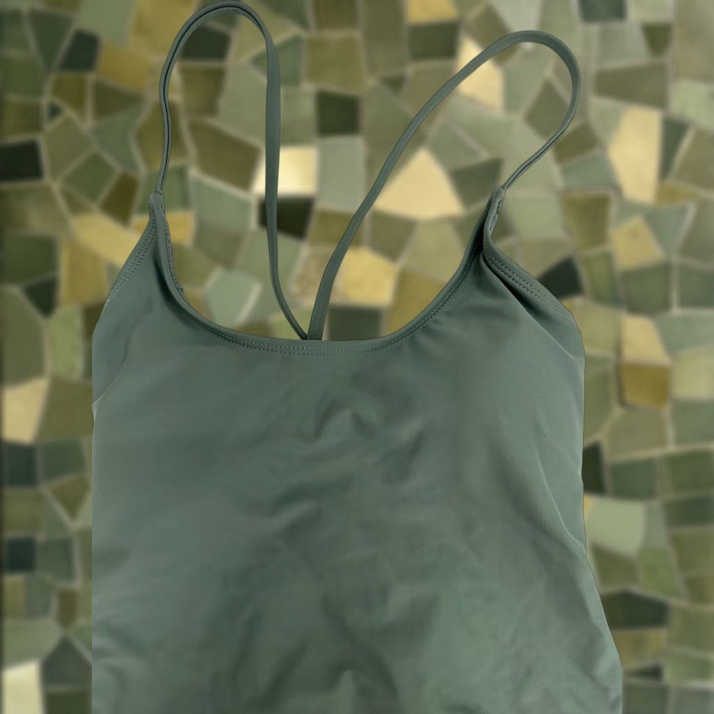Shein Shein Womens Swimsuit XS Green One-Piece Cross Back Size ONE SIZE - 1 Thumbnail
