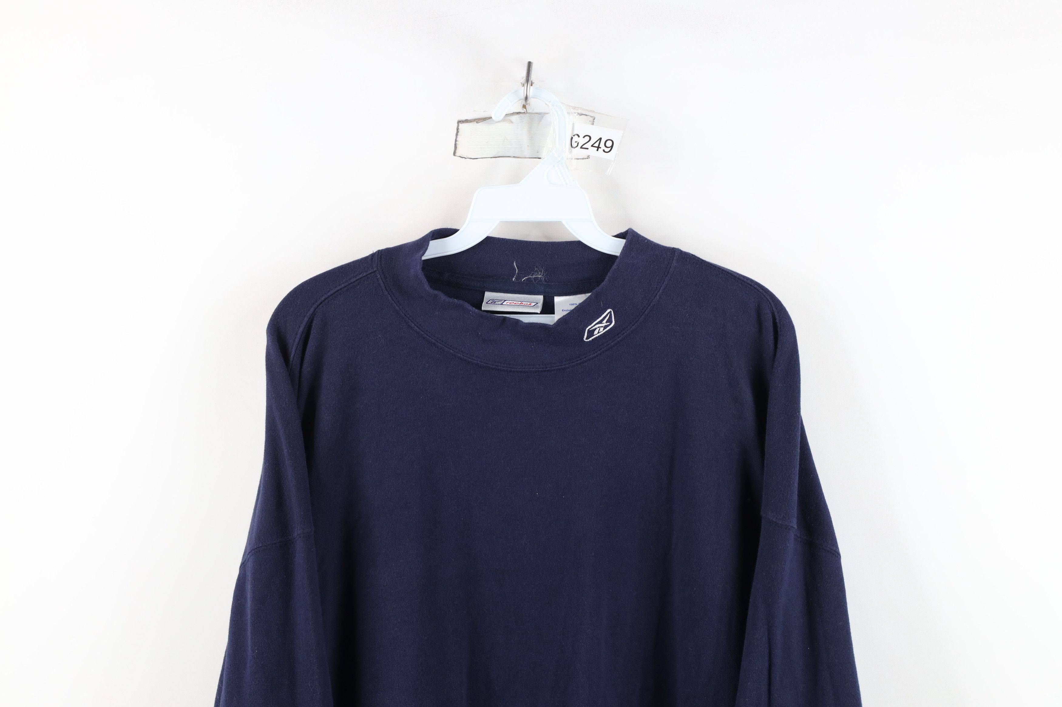 Reebok Vintage 90s Reebok Logo Mock Neck Long Sleeve T-Shirt Size US XXL / EU 58 / 5 - 2 Thumbnail