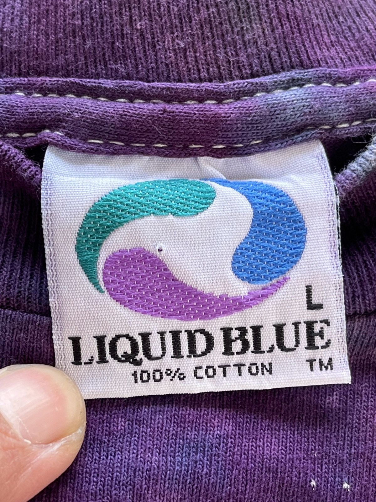 Vintage Liquid blue Space t- shirt 90’s Size US L / EU 52-54 / 3 - 6 Thumbnail
