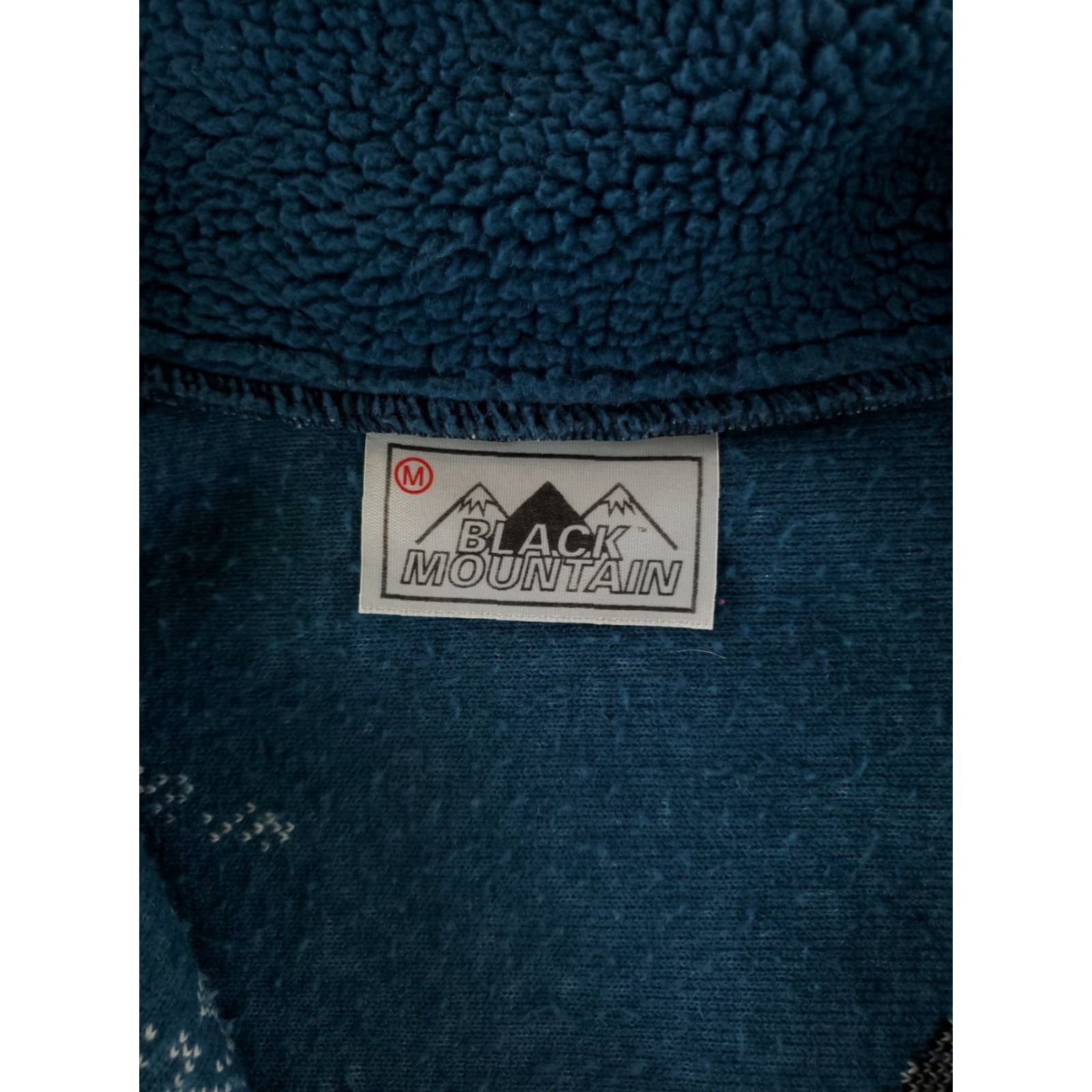 Vintage BLACK MOUNTAIN Patterned Fleece Full Zip Jacket Eagles Mountains Blue Mens M Size US M / EU 48-50 / 2 - 2 Thumbnail